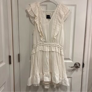 DO+BE Ivory Gathered V-Neck Dress
